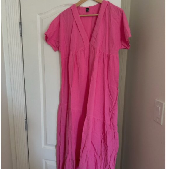 Women's Shirt Dolman Sleeve Ruffle Asymmetrical Hem Smock Dress (Size : Medium) - Picture 4 of 9